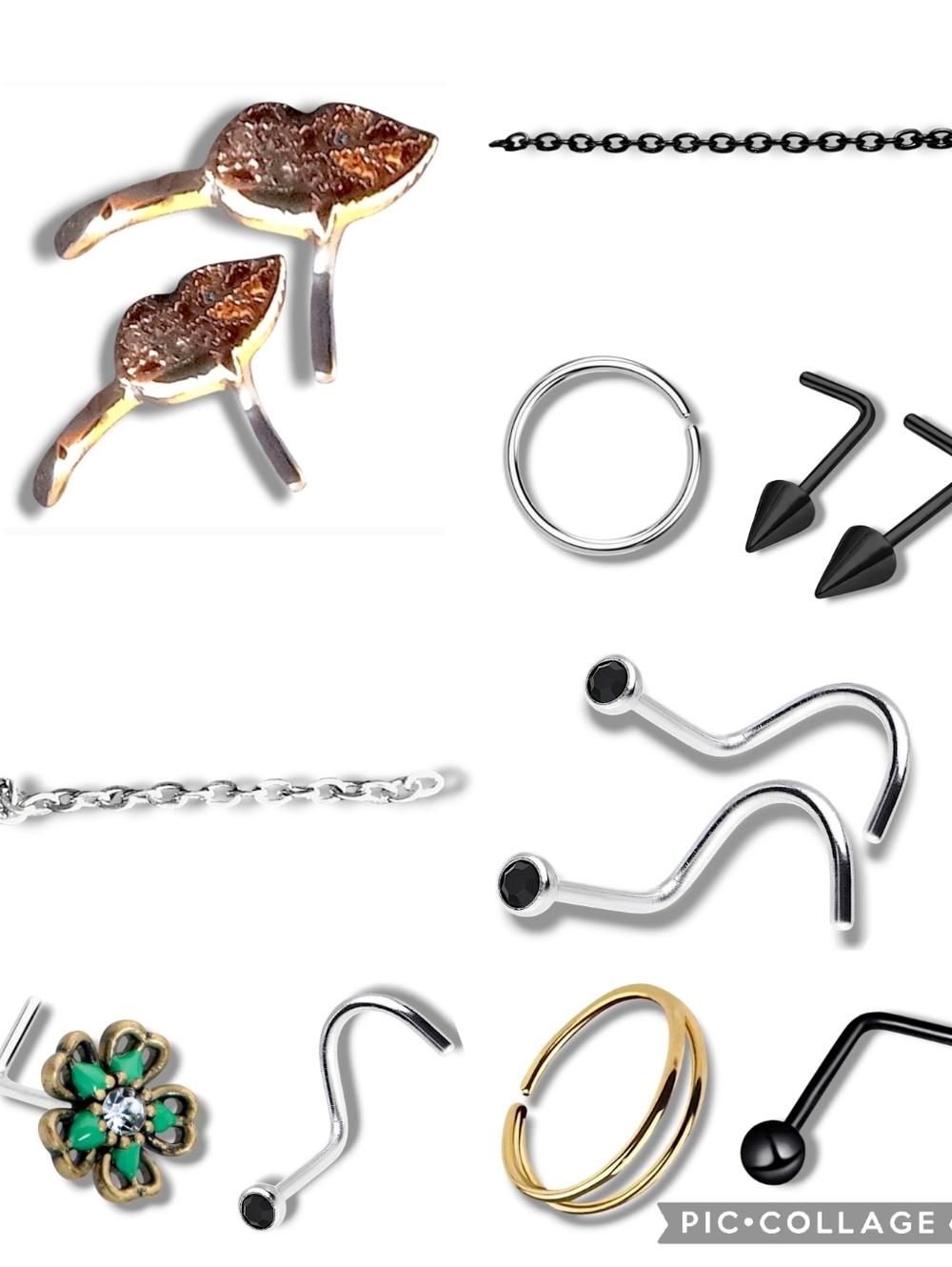 NWT Unique Variety Bundle of 13 Rare Nose Jewelry Items